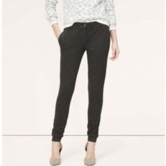 LOFT Melange Knit Ankle Joggers Gray Mid Rise Stretch Casual Womens 2P 2 Petite - Picture 8 of 8